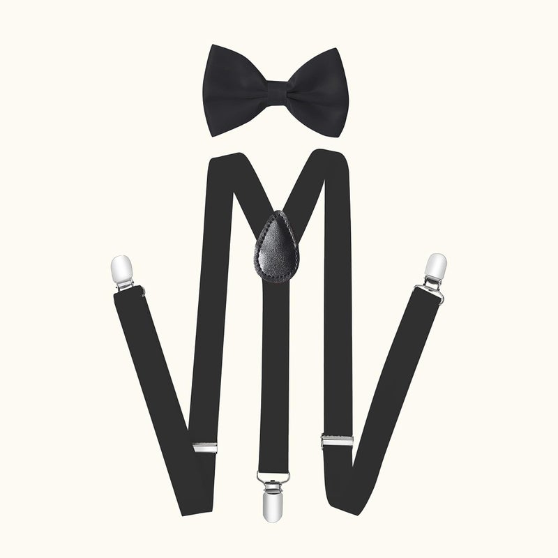 BABEYOND 1920s Mens Gatsby Gangster Costume Accessories Set 30s Manhattan Fedora Hat Bow Tie Suspenders - Image 2